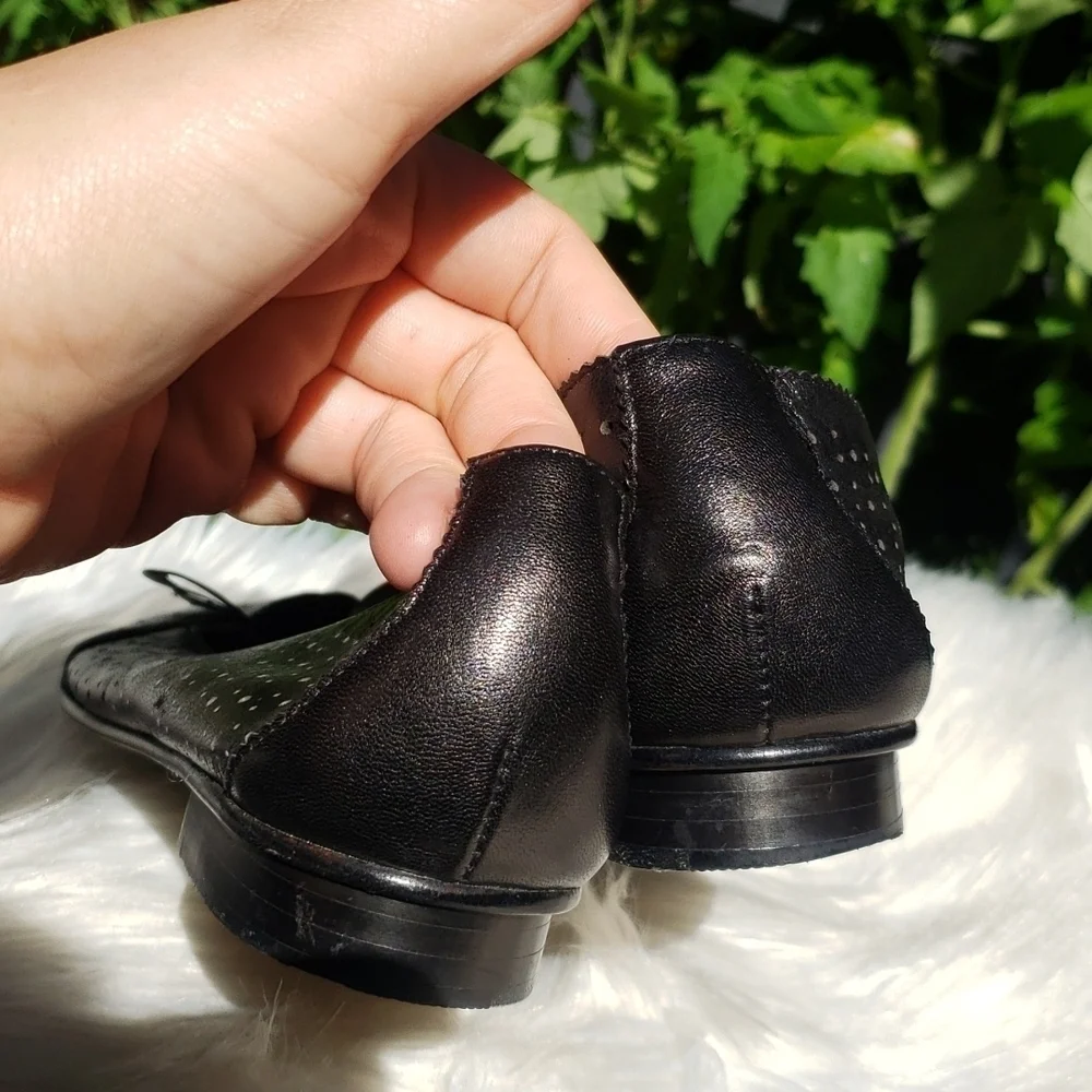 Vaneli Black Perforated Loafers satin bow 9S - Picture 8 of 9